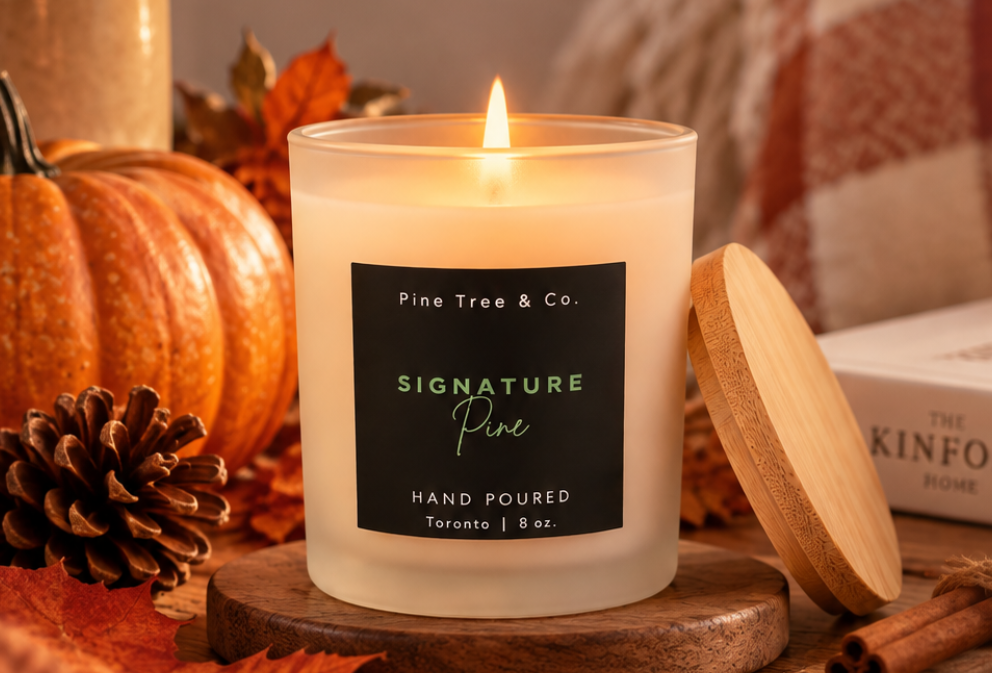 Fall scent soy candle available at Amazon.ca