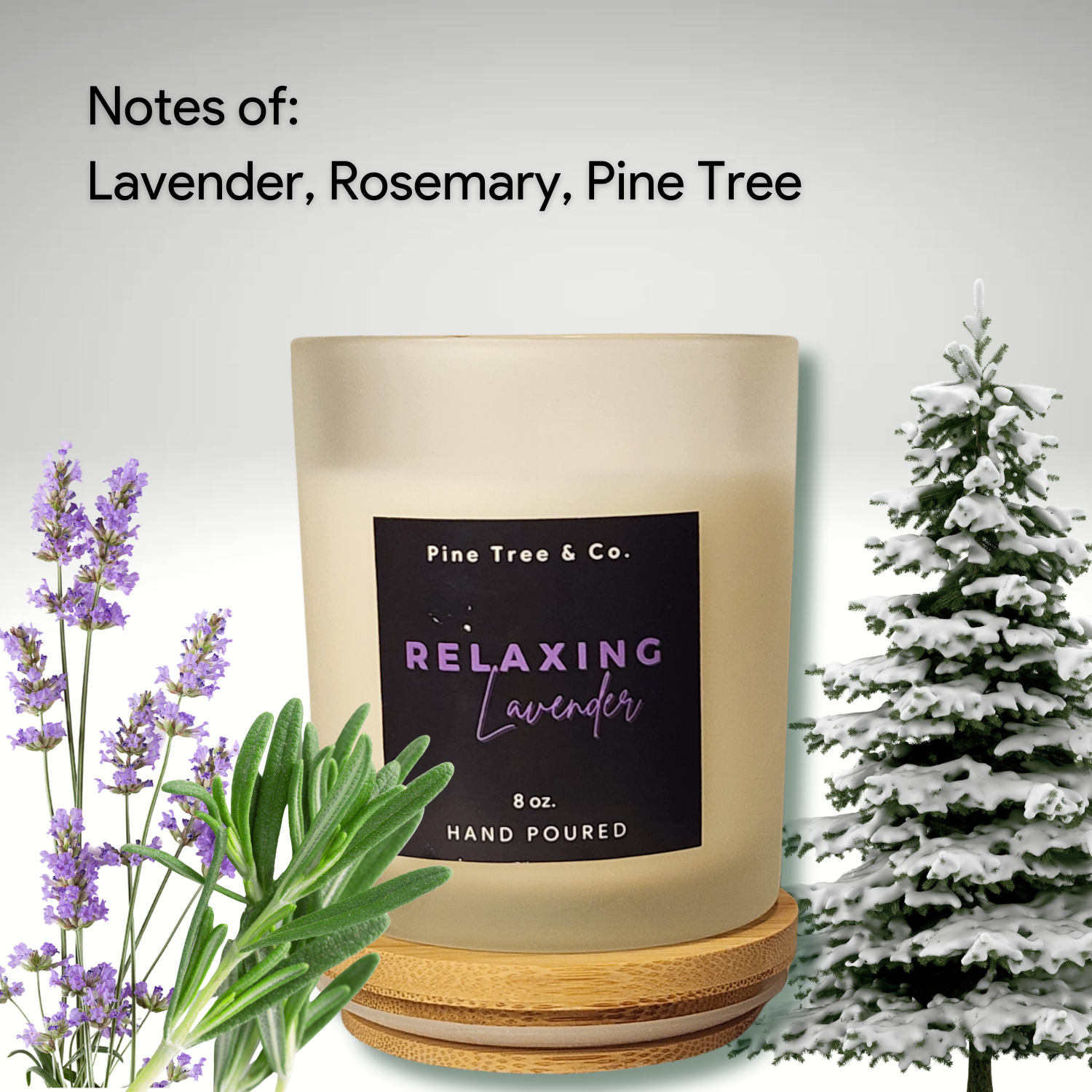 Pine tree, rosemary, floral scent, nature, natural candle, lavender